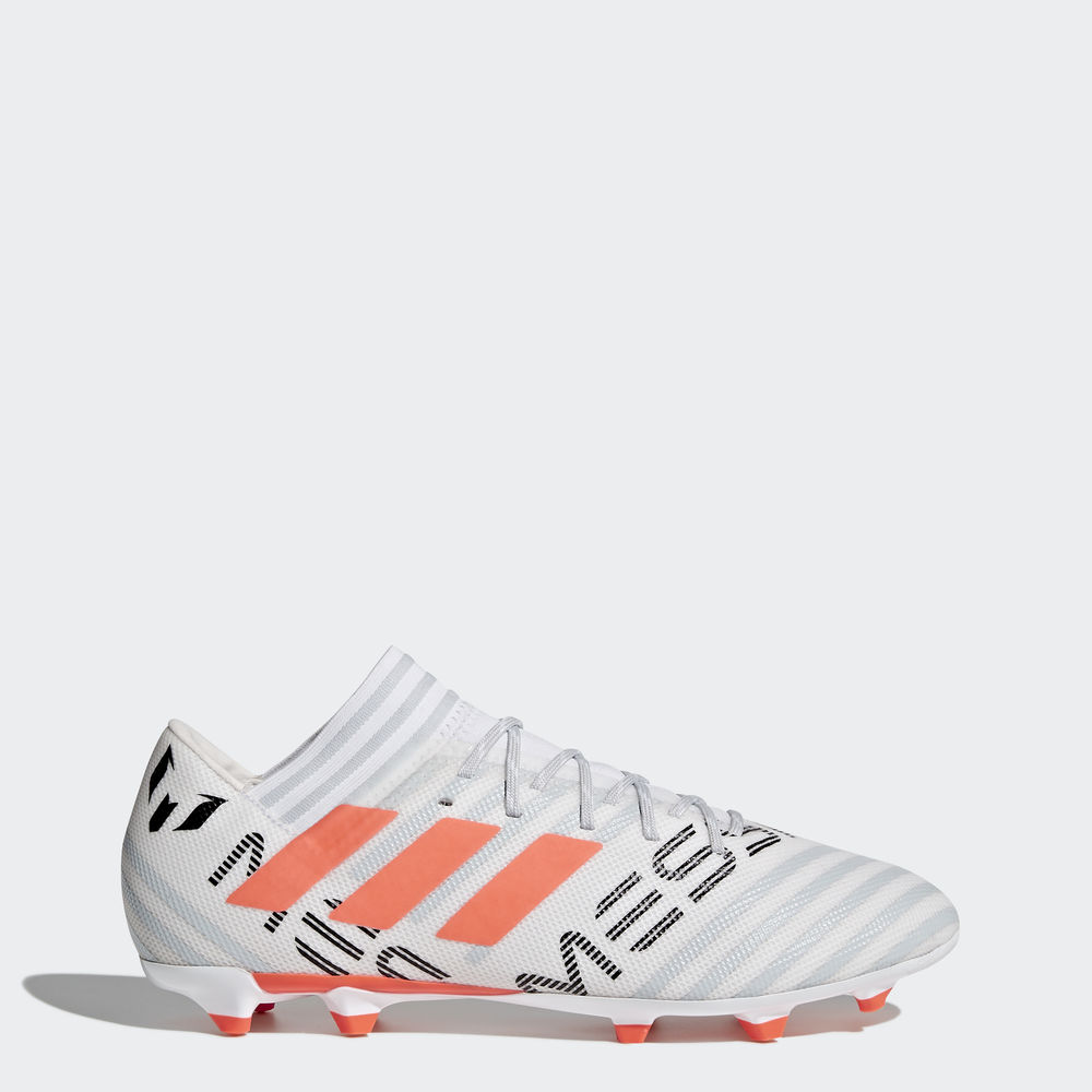 Adidas Nemeziz Messi 17.3 Firm Ground - ποδοσφαιρικα παπουτσια ανδρικα - Ασπρα/Πορτοκαλι/Γκρι,Μέγεθο